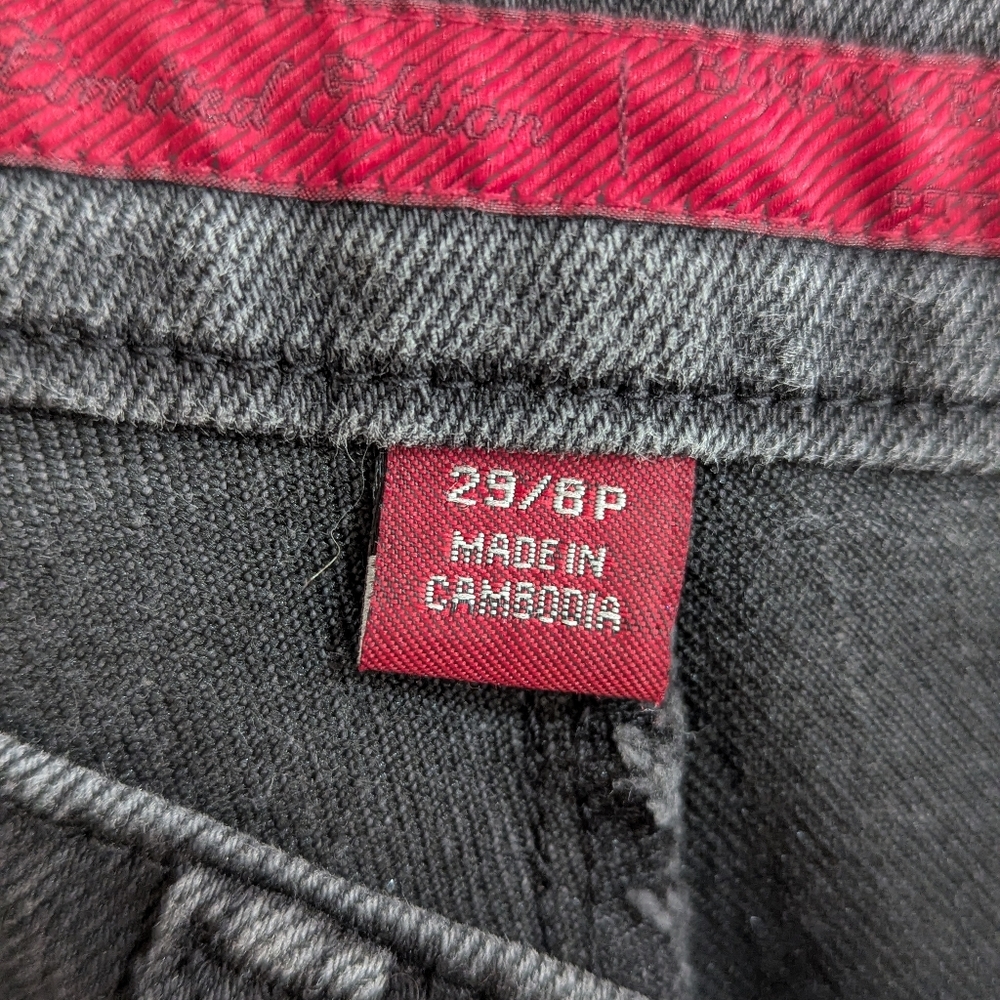 Banana Republic Limited Edition Black Flare Leg Petite Denim Jeans Sz 29/8P GUC - Picture 10 of 15